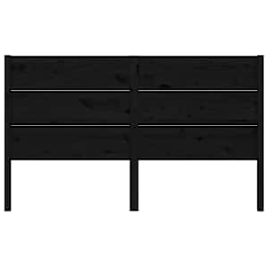 vidaXL Sengegavl svart 166x4x100 cm heltre furu