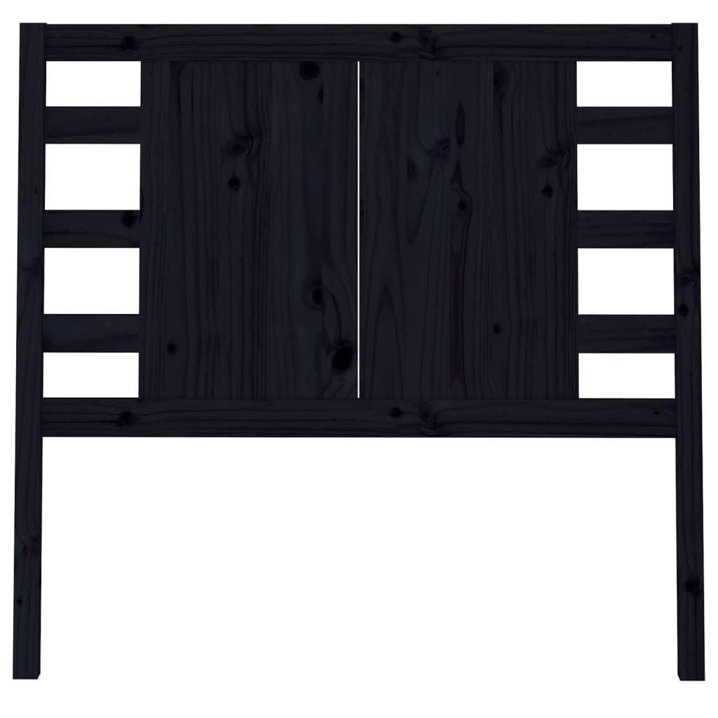 vidaXL Hoofdbord 96x4x100 cm massief grenenhout zwart afbeelding