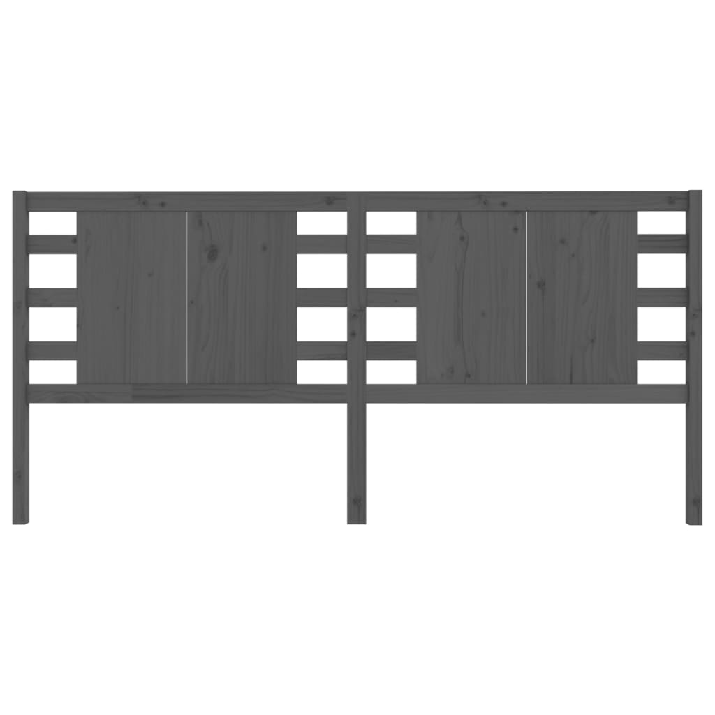 

vidaXL Hoofdbord 126x4x100 cm massief grenenhout grijs