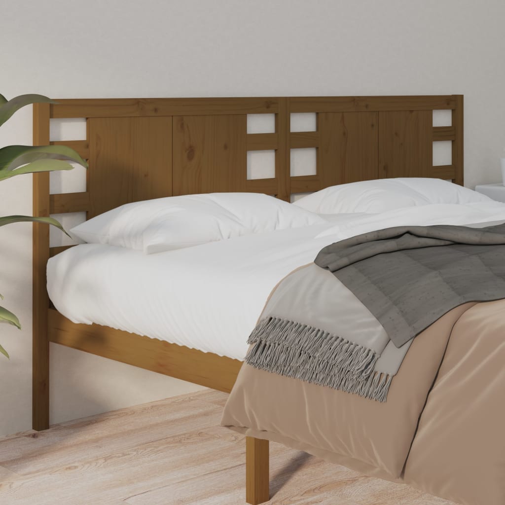 vidaXL Tăblie de pat, maro miere, 126x4x100 cm, lemn masiv de pin (si imagine noua