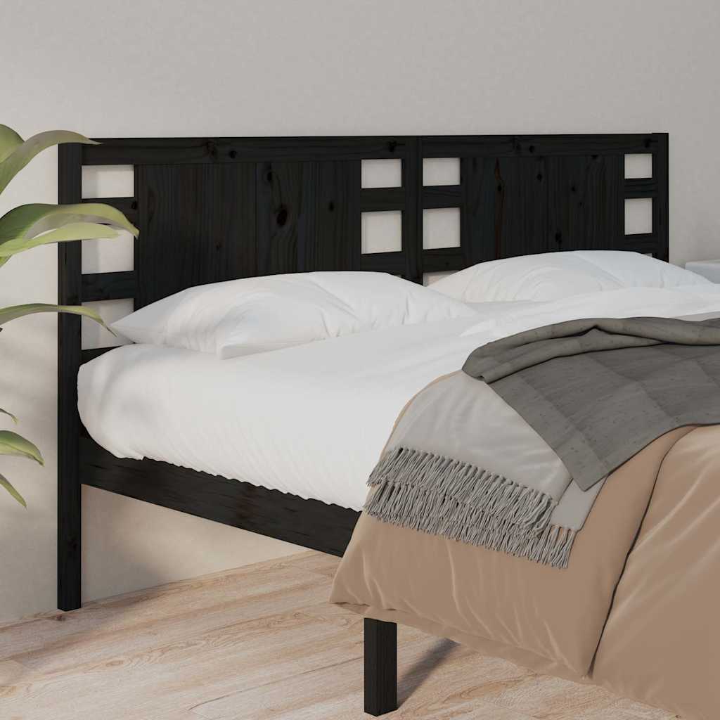 vidaXL Wezg�owie ��ka, czarne, 146x4x100 cm, lite drewno sosnowe