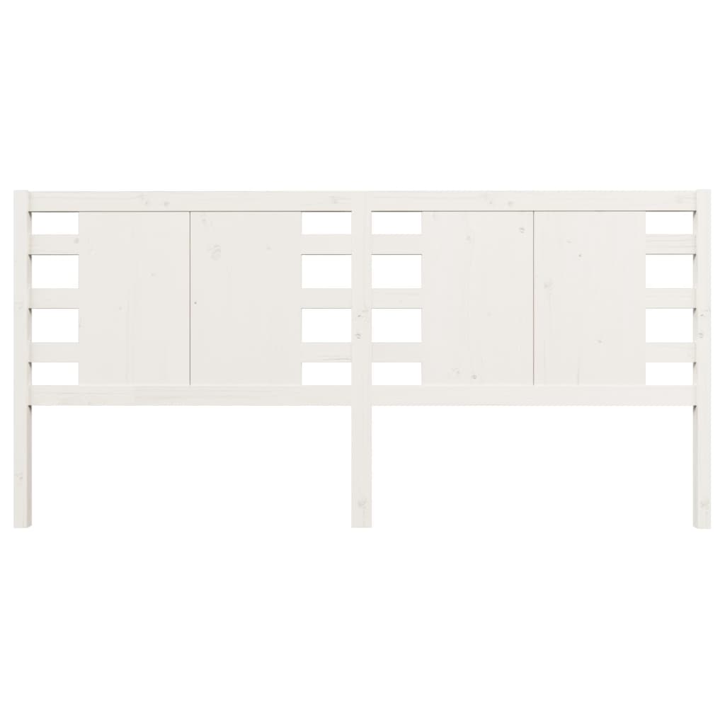 vidaXL Hoofdbord 156x4x100 cm massief grenenhout wit afbeelding