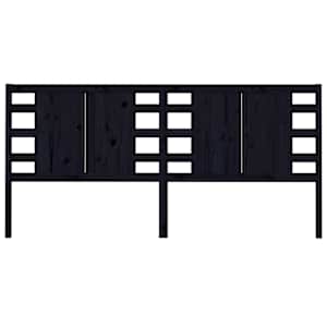 vidaXL Hoofdbord 156x4x100 cm massief grenenhout zwart