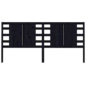 vidaXL Kopfteil Schwarz 186x4x100 cm Massivholz Kiefer