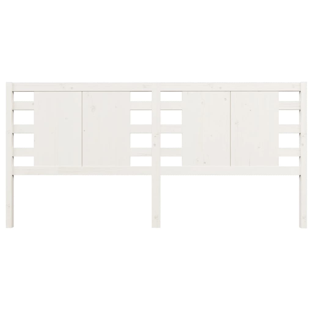 vidaXL Hoofdbord 206x4x100 cm massief grenenhout wit afbeelding