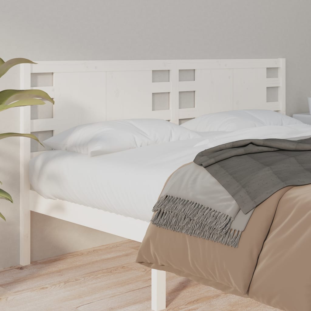 Čelo postele bílé 206 x 4 x 100 cm masivní borovice