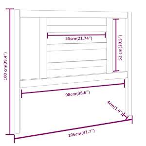 Čelo postele šedé 106 x 4 x 100 cm masivní borovice - obrázek 6