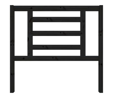 vidaXL Sengegavl svart 106x4x100 cm heltre furu