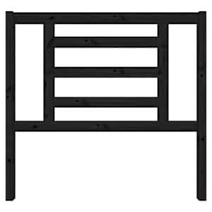 vidaXL Sengegavl svart 106x4x100 cm heltre furu