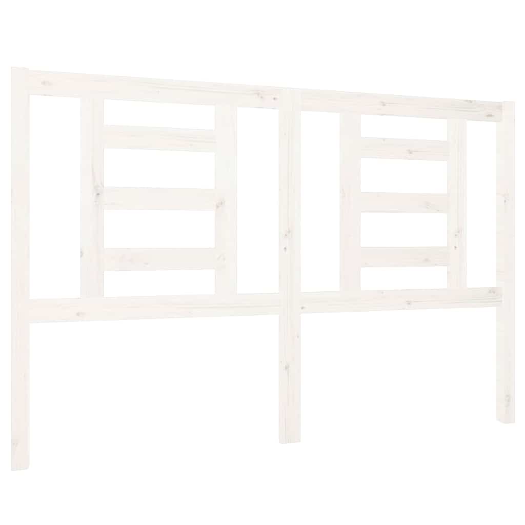 vidaXL Hoofdbord 126x4x100 cm massief grenenhout wit, foto 3