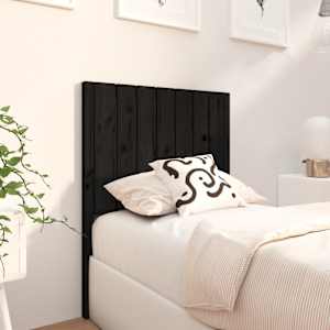 vidaXL Bed Headboard Black 80.5x4x100 cm Solid Wood Pine