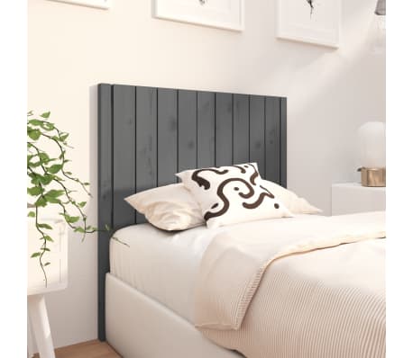 vidaXL Tăblie de pat gri 95,5x4x100 cm Lemn masiv de pin