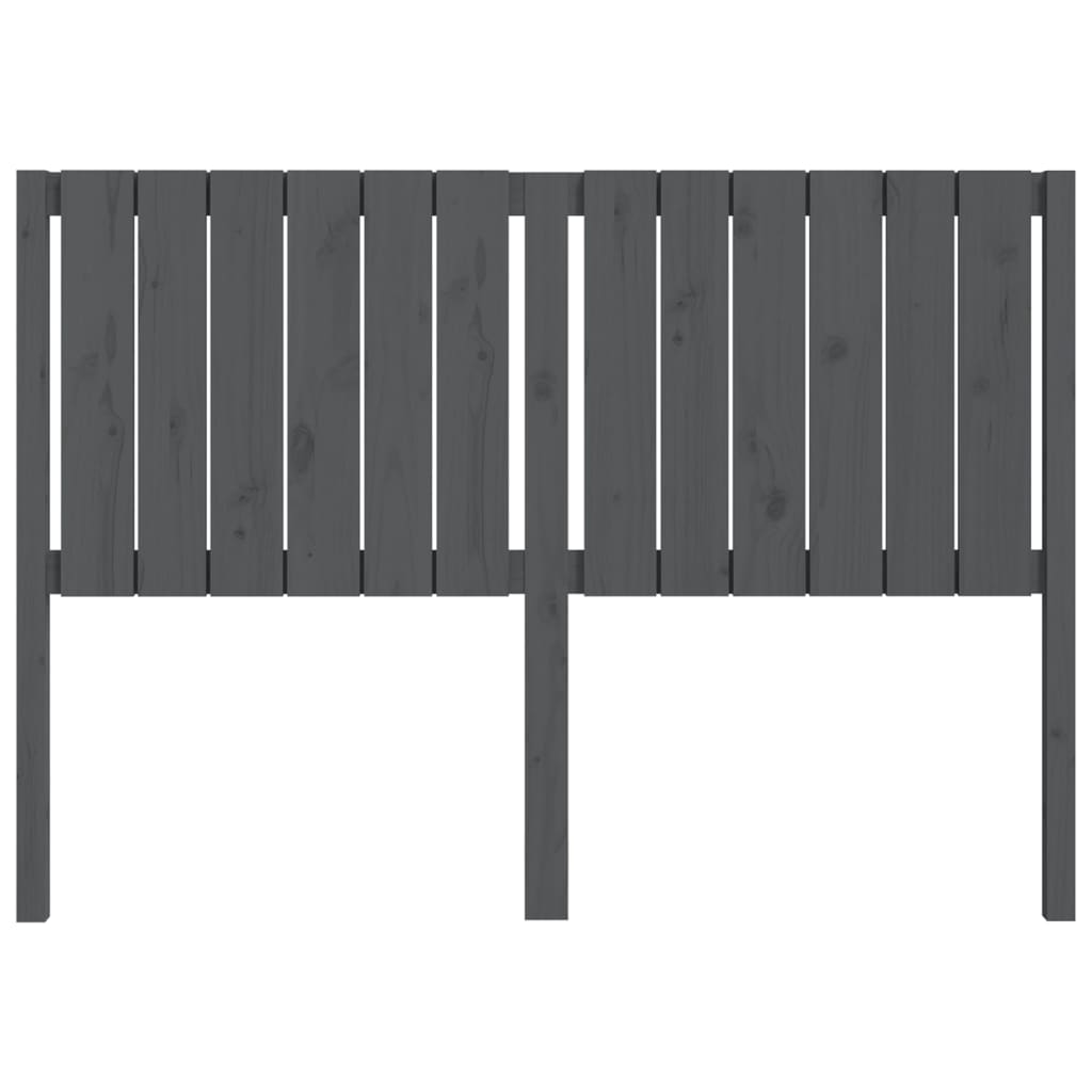 szürke tömör fenyőfa ágyfejtámla 145,5 x 4 x 100 cm