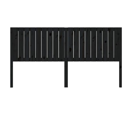 vidaXL Bed Headboard Black 185.5x4x100 cm Solid Wood Pine