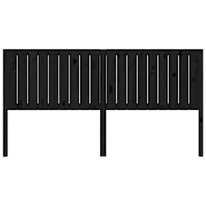 vidaXL Bed Headboard Black 185.5x4x100 cm Solid Wood Pine