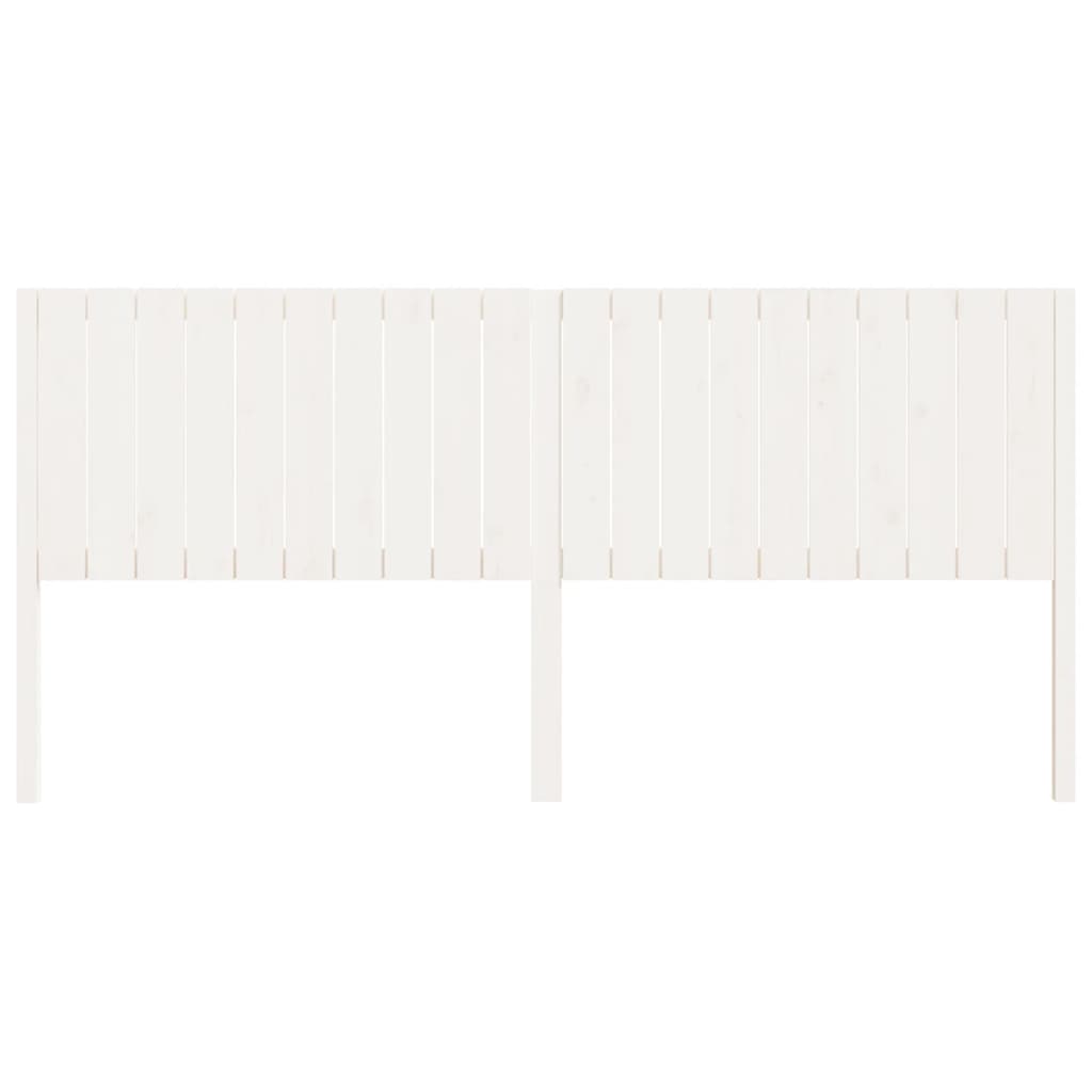 vidaXL Hoofdbord 205,5x4x100 cm massief grenenhout wit afbeelding
