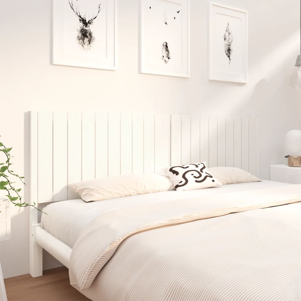 vidaXL Wezg�owie ��ka, bia�e, 205,5x4x100 cm, lite drewno sosnowe