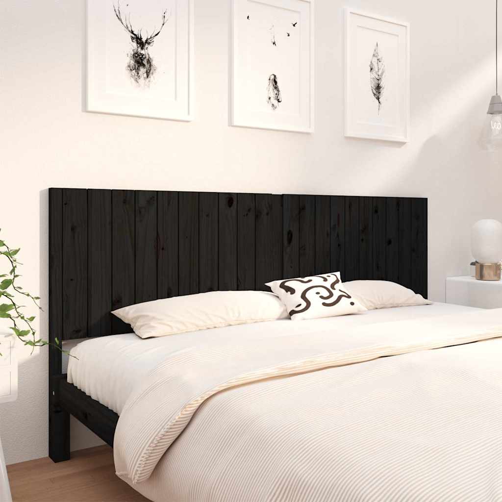vidaXL Wezg�owie ��ka, czarne, 205,5x4x100 cm, lite drewno sosnowe
