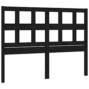 Čelo postele černé 125,5 x 4 x 100 cm masivní borovice - obrázek 2