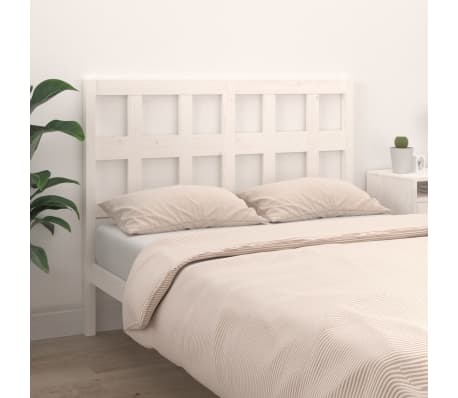 vidaXL T&ecirc;te de lit Blanc 140,5x4x100 cm Bois massif de pin