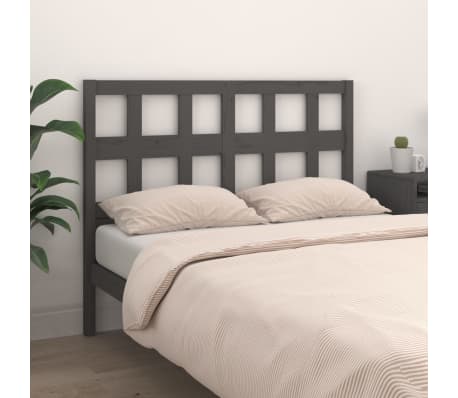 vidaXL Uzglavlje za krevet sivo 140,5 x 4 x 100 cm od masivne borovine