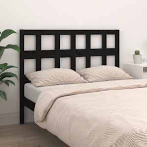 vidaXL Bed Headboard Black 140.5x4x100 cm Solid Wood Pine