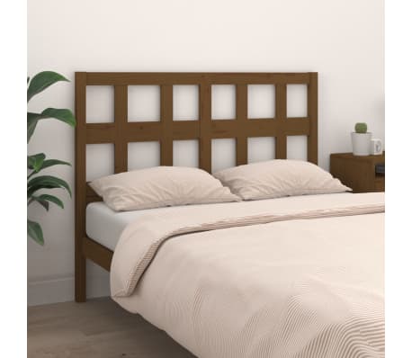 vidaXL Bed Headboard Honey Brown 155.5x4x100 cm Solid Wood Pine
