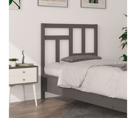 vidaXL Čelo postele sivé 80,5x4x100 cm masívna borovica