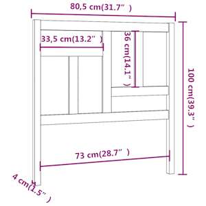 Čelo postele medově hnědé 80,5 x 4 x 100 cm masivní borovice - obrázek 6