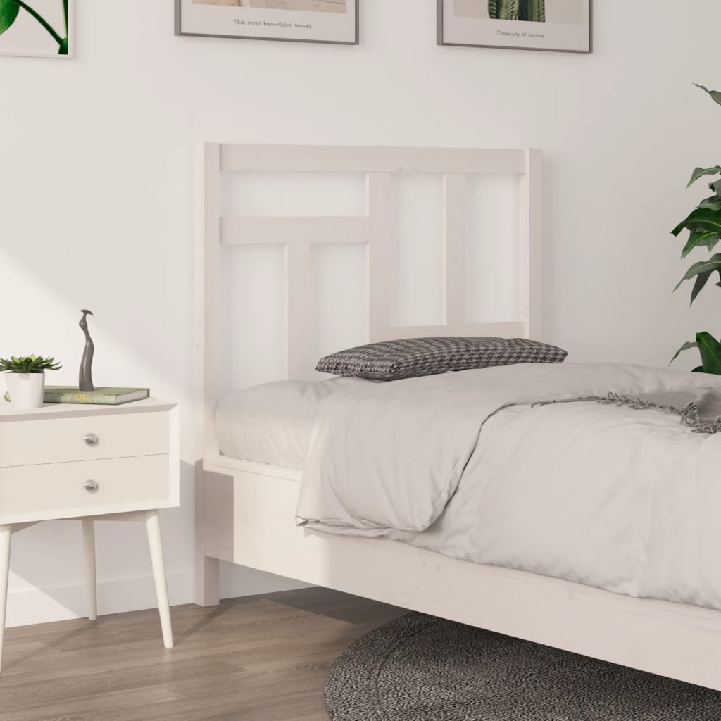 vidaXL Wezg�owie ��ka, bia�e, 95,5x4x100 cm, lite drewno sosnowe