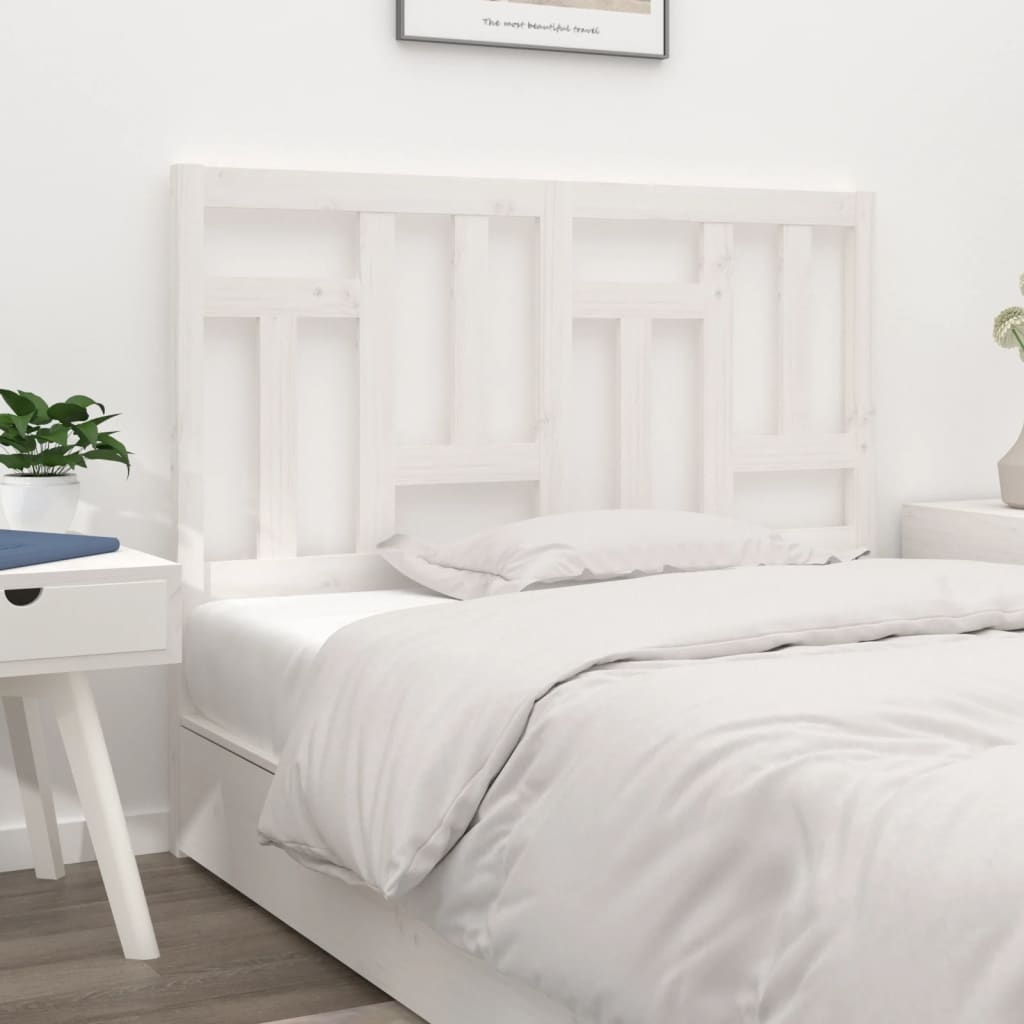 vidaXL Tăblie de pat, alb, 125,5x4x100 cm, lemn masiv de pin (si imagine noua