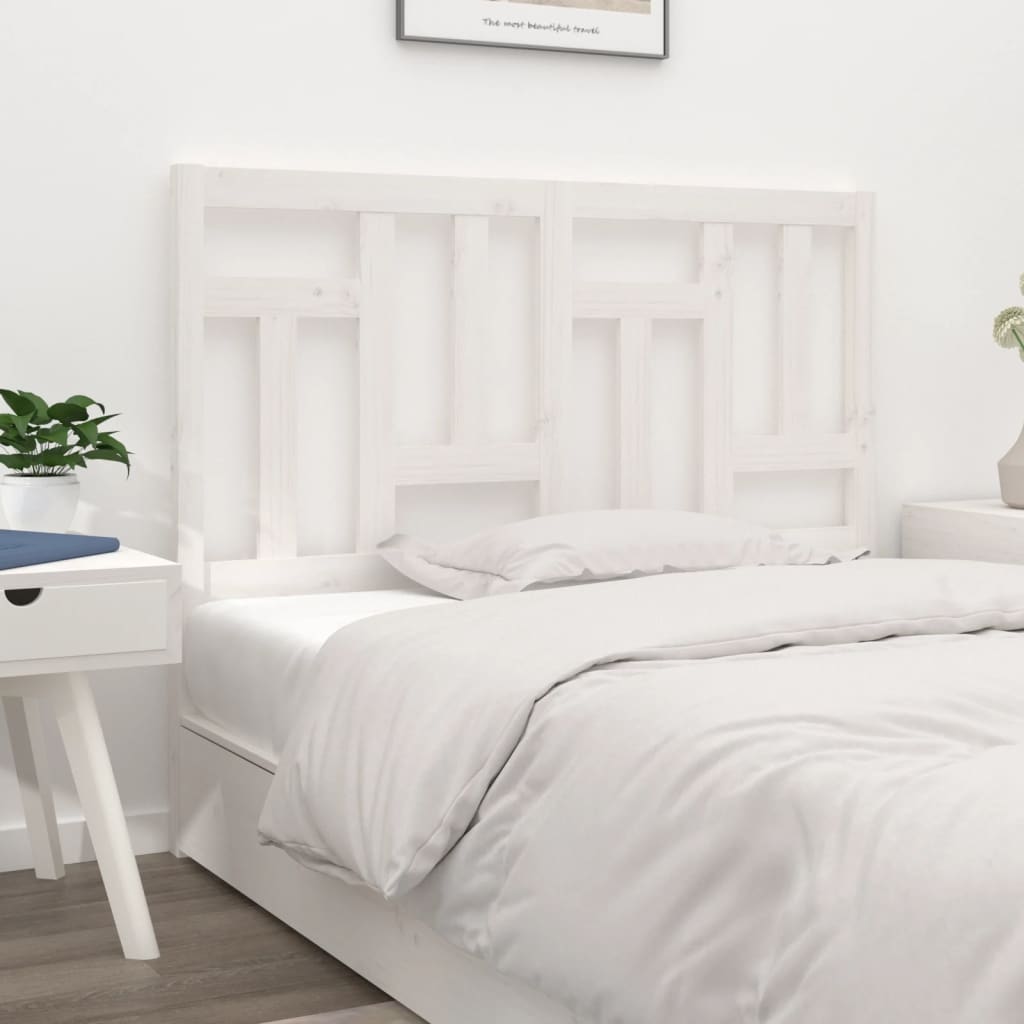 vidaXL Bed Headboard White 140.5 cm Solid Wood Pine