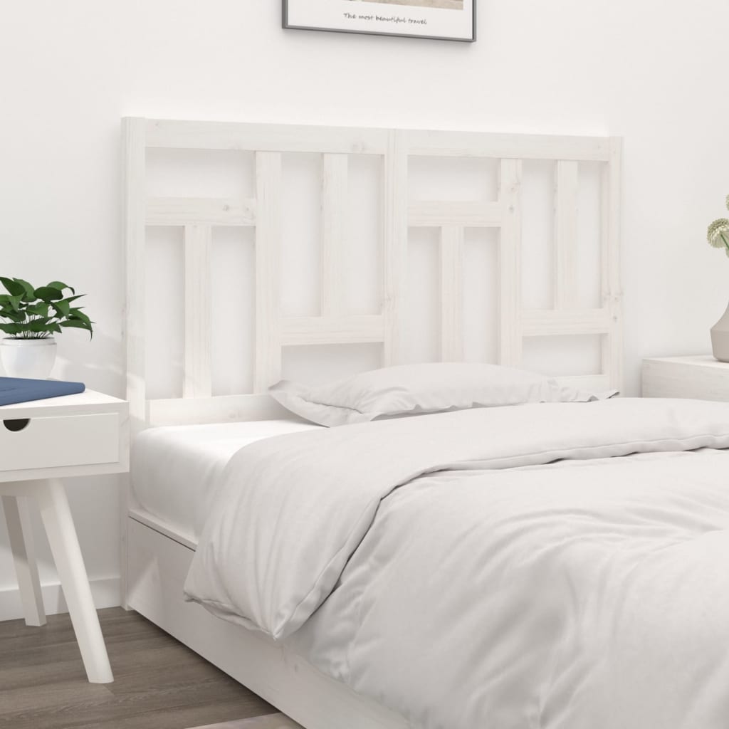 vidaXL TÄƒblie de pat, alb, 145,5x4x100 cm, lemn masiv de pin