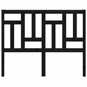 vidaXL gultas galvgalis, melns, 145,5x4x100 cm, priedes masīvkoks