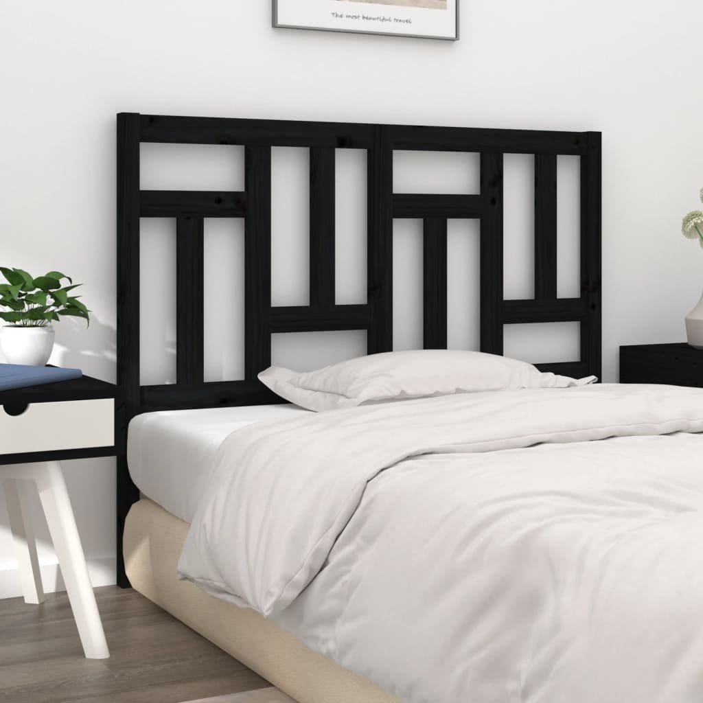 vidaXL Cabeceira de cama 165,5x4x100 cm pinho maciço preto