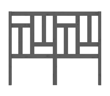 vidaXL Hoofdbord 185,5x4x100 cm massief grenenhout grijs