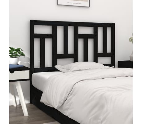 vidaXL Bed Headboard Black 185.5x4x100 cm Solid Wood Pine