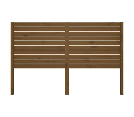 vidaXL Κεφαλάρι κρεβατιού Καφέ 126x4x100 εκ. από Μασίφ Ξύλο Πεύκου
