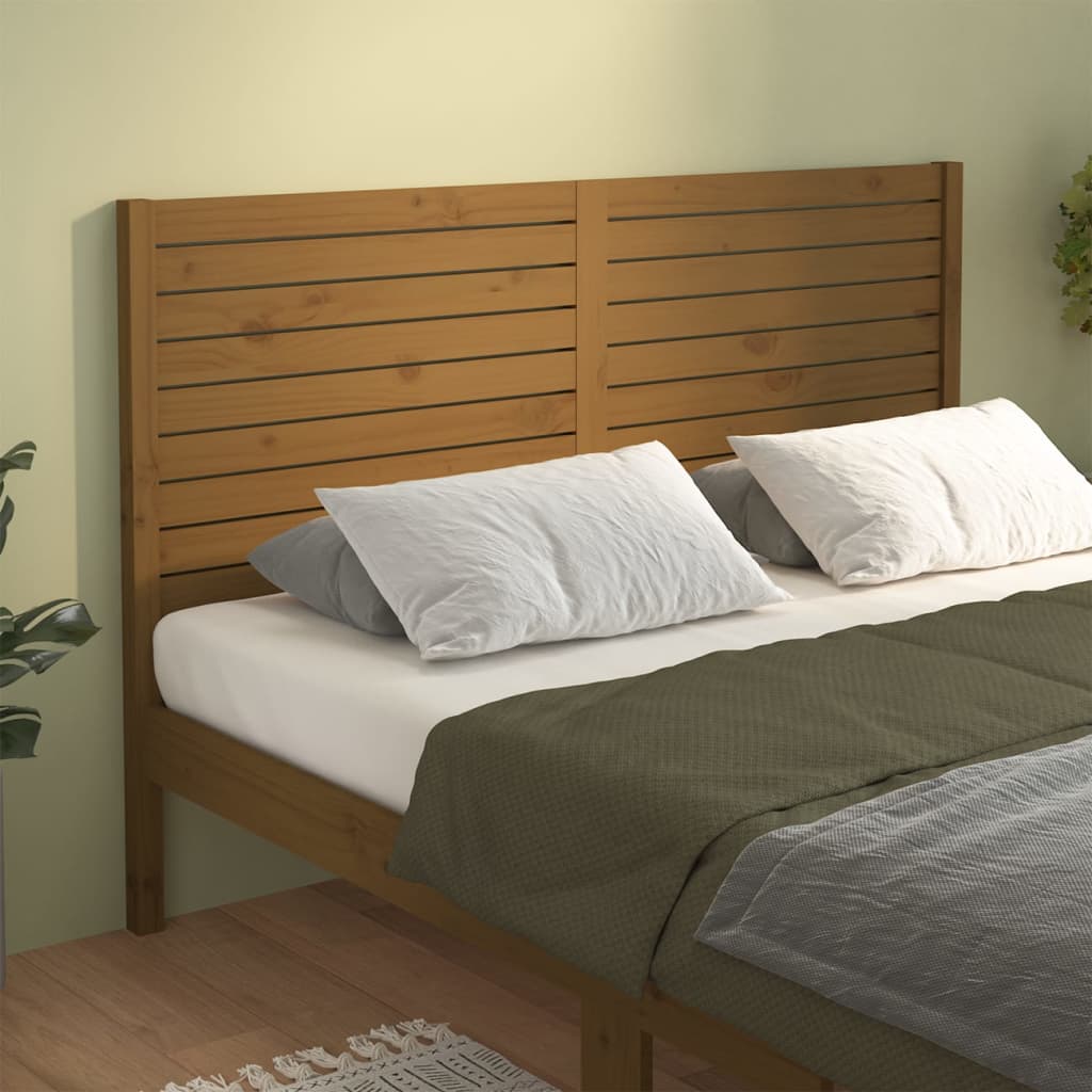 vidaXL Tăblie de pat, maro miere, 126x4x100 cm, lemn masiv de pin (si imagine noua