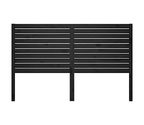 vidaXL Posteljno vzglavje črno 186x4x100 cm trdna borovina