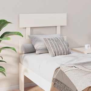 Posteljno vzglavje belo 93,5x3x81 cm trdna borovina