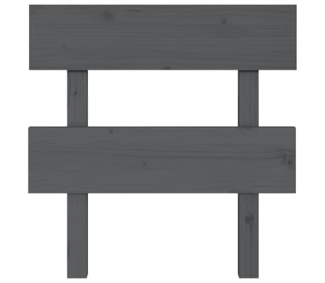 vidaXL gultas galvgalis, pelēks, 103,5x3x81 cm, priedes masīvkoks
