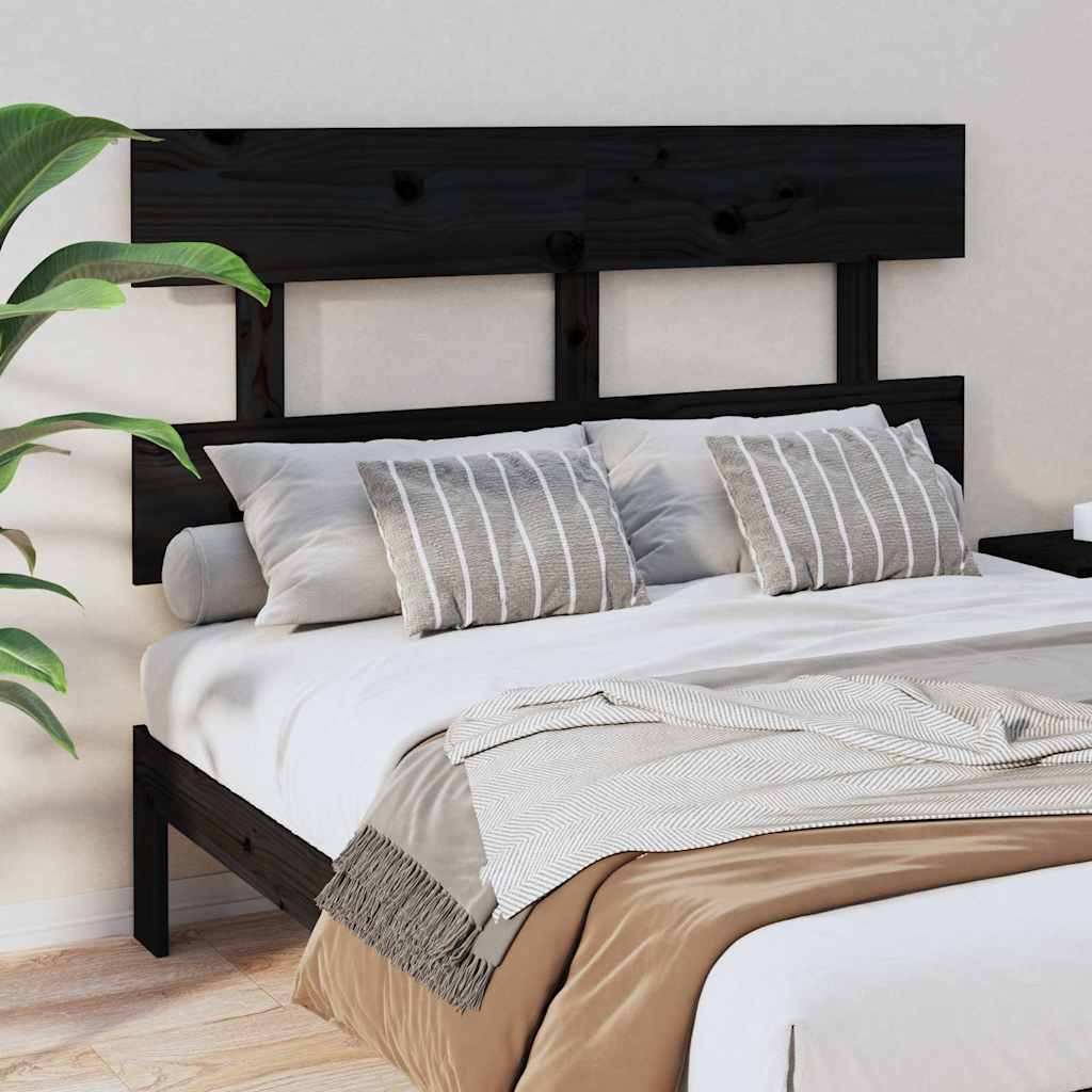 vidaXL Wezg�owie ��ka, czarne, 124x3x81 cm, lite drewno sosnowe
