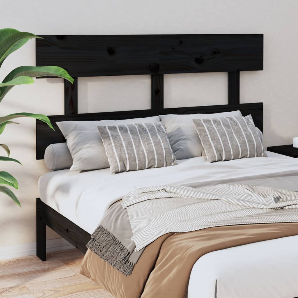 vidaXL Wezg�owie ��ka, czarne, 144x3x81 cm, lite drewno sosnowe