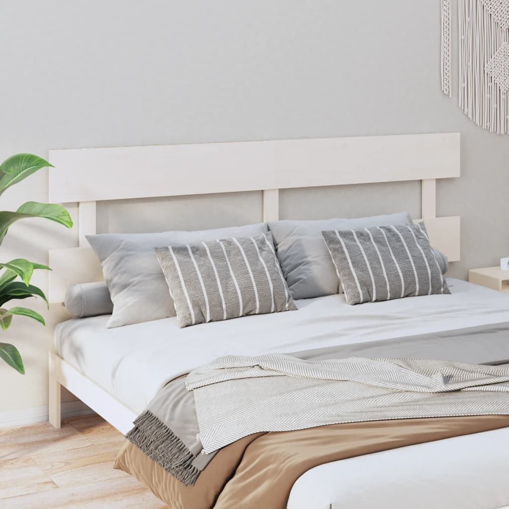 vidaXL Tăblie de pat, alb, 184x3x81 cm, lemn masiv de pin