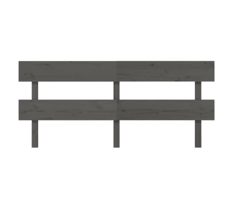 vidaXL Κεφαλάρι Κρεβατιού Γκρι 184 x 3 x 81 εκ. από Μασίφ Ξύλο Πεύκου