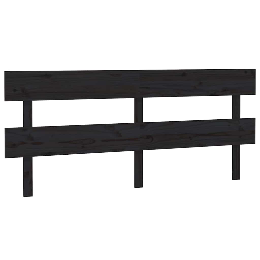 vidaXL Hoofdbord 184x3x81 cm massief grenenhout zwart, foto 3