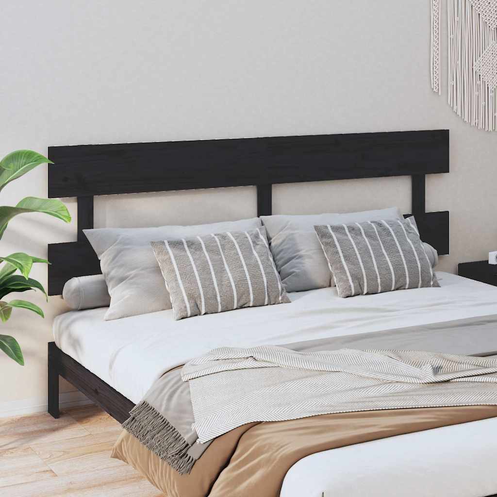 vidaXL Wezg�owie ��ka, czarne, 184x3x81 cm, lite drewno sosnowe