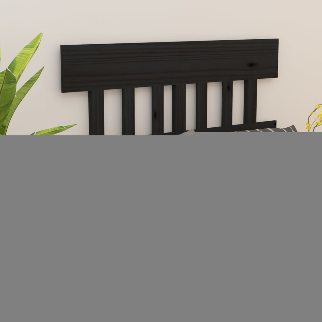 vidaXL Tăblie de pat, negru, 123,5x3x81 cm, lemn masiv de pin (si imagine noua