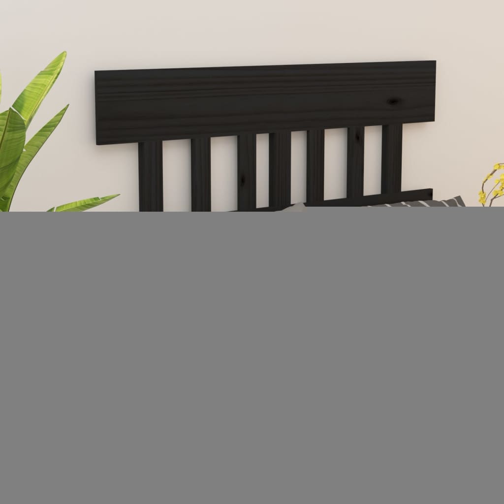 vidaXL Wezg�owie ��ka, czarne, 123,5x3x81 cm, lite drewno sosnowe